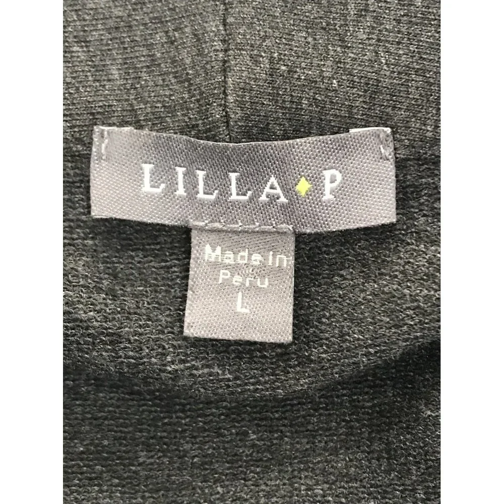 Lilla P Cape Womens Large L Charcoal Gray Pockets‎ Jacket
